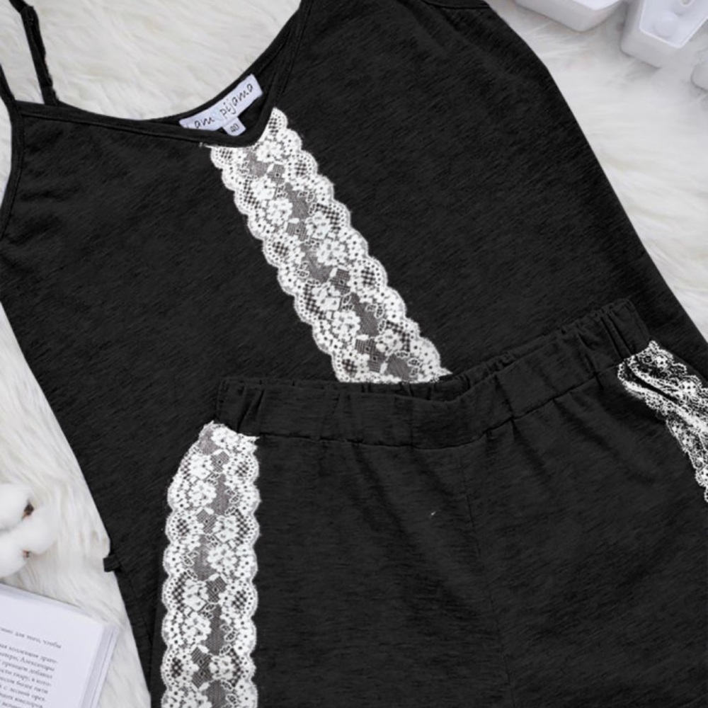 Black Lounge Pajamas Set